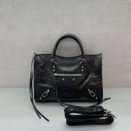 BALENCIAGA Le City Bag small in Black calfskin with silver hardware 2025