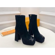 Louis Vuitton HEEL 12CM Shake Ankle Boot BLACK IN SUEDE LEATHER 1ABUC9 2023