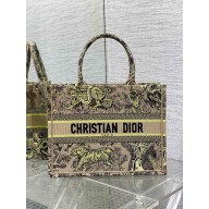 Dior Medium Book Tote Bag in Lemon Yellow Toile de Jouy Sauvage Embroidery 2024