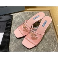 Prada Heel 6.5cm Plexiglas and patent leather sandals pink 2022