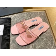 Prada logo-detailed PVC mules pink 2022