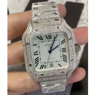 Cartier 40MM santos watch with crystals