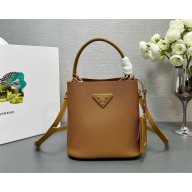Prada SMALL Saffiano Leather Panier Bag 1BA217 CARAMEL 2024