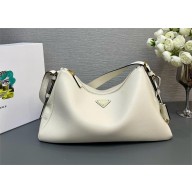 Prada Aimée large leather shoulder bag 1Bc228 white 2024