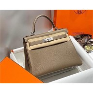 Hermes Kelly 25 Bag In togo Leather ELEPHANT GRAY with SILVER hardware