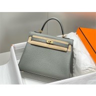 Hermes Kelly 25 Bag In togo Leather gris asphalt with gold hardware