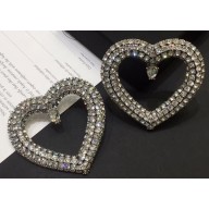 Balenciaga Heart Strass Earrings