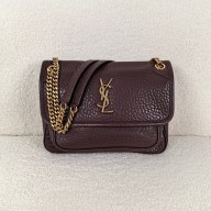 Saint Laurent niki medium Bag in grained lambskin 633178 Burgundy(original quality)