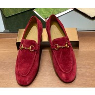 Gucci Women's Jordaan suede Leather loafer red 786016 1109-2024