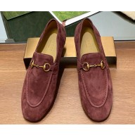 Gucci Women's Jordaan suede Leather loafer burgundy 786016 1109-2024