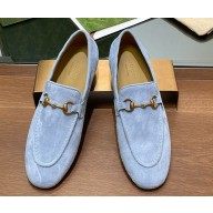 Gucci Women's Jordaan suede Leather loafer blue 786016 1109-2024