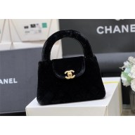 Chanel Mini Shopping Bag in black velvet AS4416 2024 (ORIGINAL QUALITY)