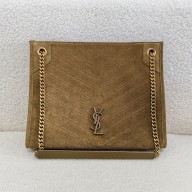 Saint Laurent NIKI MEDIUM SHOPPING BAG IN SUEDE LEATHER BARLEY GREEN 2023(original quality)