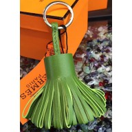 HERMES GOATSKIN TASSEL KEY HOLDER GREEN