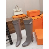 Hermes heel 7cm Story boot in calfskin GRAY 2023