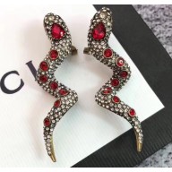Gucci Snake Earrings with Crystals 591788 Red 2019