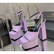 Versace Heel 14cm Platform 5cm Platform Sandals calfskin purple 2025