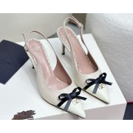 Valentino Garavani heel 8cm VLOGO SIGNAI slingback pumps calfskin with bow white 2025