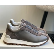 Brunello Cucinelli Calfskin and suede runners dark grey 2024