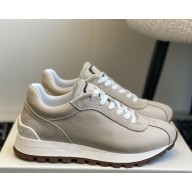 Brunello Cucinelli Calfskin and suede runners grey 2024