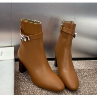 Hermes saint Germain ankle boot  leather brown heel 6.5cm 2024