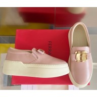 Ferragamo Women's calfskin pink Cristal Platform Shoes 2024