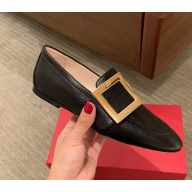 Roger Vivier Viv' Driver Buckle Loafers in Leather black 1029-2024