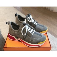 hermes women's/men's just sneaker suede goatskin in grey 2024