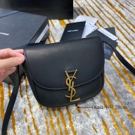 saint laurent kaia small satchel in calfskin 619740 black (original quality)