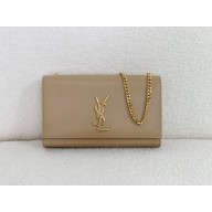 Saint Laurent Kate Medium Bag In grained leather nude with gold hardware 2024(original quality)