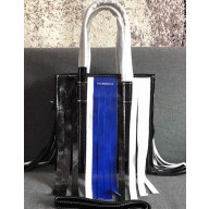 Balenciaga Bazar Shopper XS Fringes Bag Black/Blue/White 2018