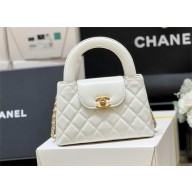 Chanel Shiny Aged Calfskin Mini Shopping Bag AS4416 white 2024 (ORIGINAL QUALITY)