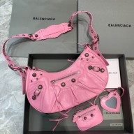Balenciaga WOMEN'S LE CAGOLE SMALL SHOULDER BAG IN pink