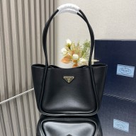prada Leather mini tote bag 1BG539 BLACK 2024