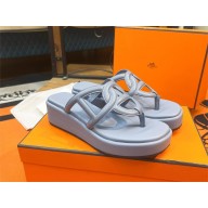 Hermes 4.5cm Gipsy sandal in calfskin blue 2023