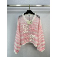 loewe Anagram sweater in mohair white/pink 2023