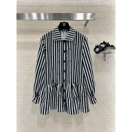 Chanel Printed Cotton Voile White & Black dress P76212 2024