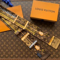 Louis Vuitton Silk Twill Monogram Confidential Bandequ Brown M78655