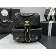 Chanel Small Backpack in Grained Shiny Calfskin AS3787 black 2023