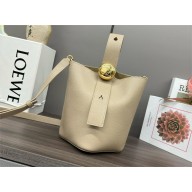 loewe mini Pebble Bucket bag in soft grained calfskin sand 2024