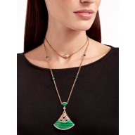 BVLGARI DIVAS’ DREAM LONG NECKLACE PINK GOLD/GREEN