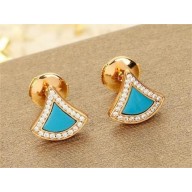 BVLGARI DIVAS’ DREAM DIAMOND EARRINGS PINK GOLD/TURQUOISE