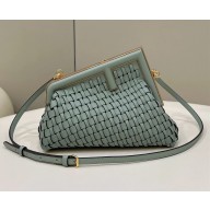 Fendi First Small Blue braided leather bag 2022