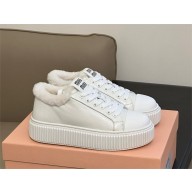 Miu Miu white Bleached leather sneakers 5E892D 2023