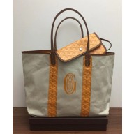 Goyard Logo Print Saint Louis Pertuis Reversible Tote Beach PM/GM Bag Yellow