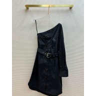 dior Black Cotton Poplin Asymmetric Shirt 2024