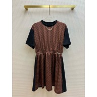 LOUIS VUITTON Damier Front Drawstring Dress 2024
