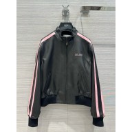 Celine tracksuit jacket in soft lambskin Black / Pink 2024