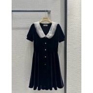 MIU MIU Velvet minidress BLACK 2024