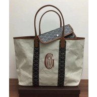 Goyard Logo Print Saint Louis Pertuis Reversible Tote Beach PM/GM Bag Brown